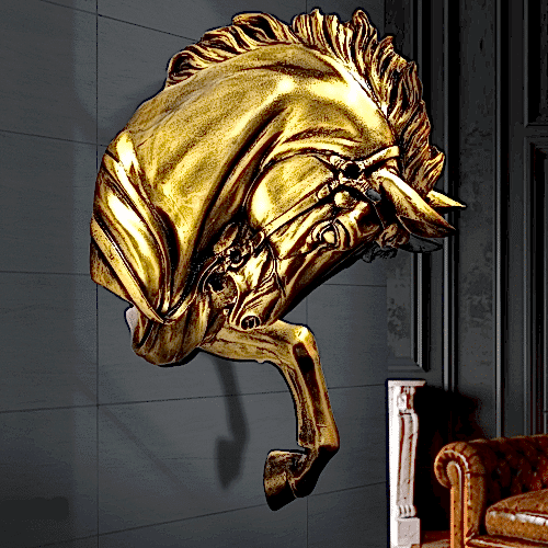 Duvar, Heykeli, At, Başı, Duvardan, Cikan, Heykel, Dekorasyon, Aksesuar, 51cm At, Başı, Heykel, Dekorasyon, Aksesuar, 51cm