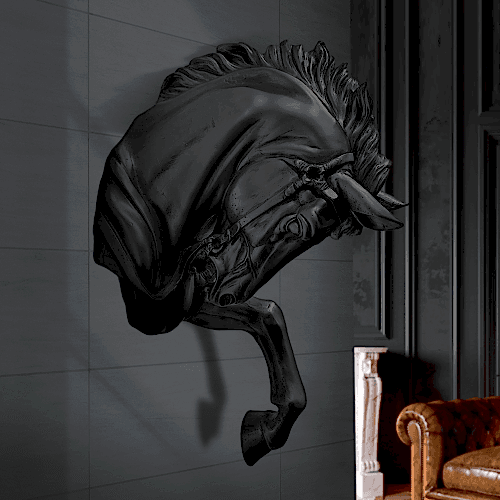 Duvar, Heykeli, At, Başı, Duvardan, Cikan, Heykel, Dekorasyon, Aksesuar, 51cm At, Başı, Heykel, Dekorasyon, Aksesuar, 51cm