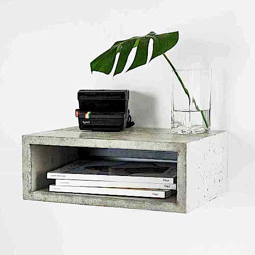 YÜZEN KOMODİN - Gizli Duvar Askı Sistemli Beton Yatak Odası Mobilyası