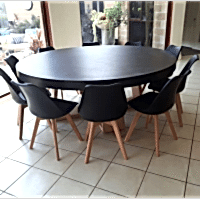 Beton Döküm Yuvarlak Masa Tablaları